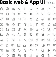 Most Popular Basic Web and App UI Icon Set
