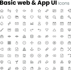 Most Popular Basic Web and App UI Icon Set