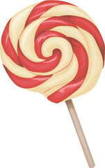 Colorful vector lollipop on white background