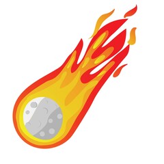 Meteor vector illustration cartoon style. Asteroid or comet vector icon.