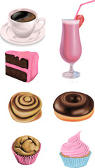 Vector set confectionery and sweets. 