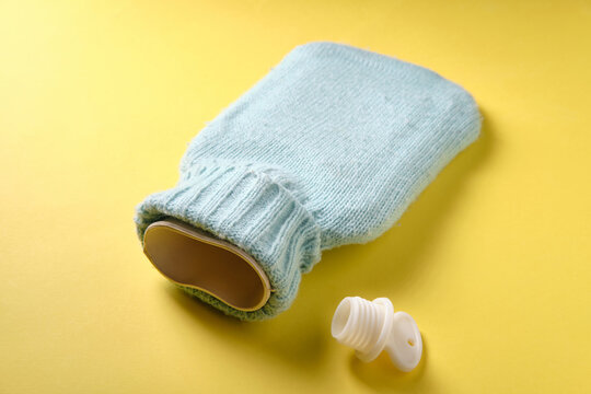 Rubber Heating Pad On Yellow Background, Side View