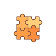 Jigsaw Puzzle vector concept colored icon or logo element