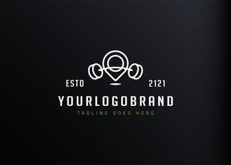 Fitnes Pin logo design inspiration. Vector Illustration of Fitness Location Points. Modern Icon Design Vector Template with Line Style