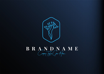Plant Logo Design Inspiration. Beautiful Natural Plant Vector Illustration. Modern Icon Design Vector Template with Line Style