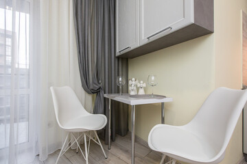 Interior photography, kitchen in bright colors in a modern style