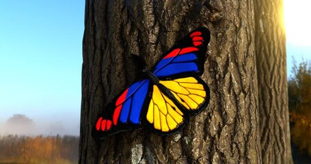 Flag of Armenia on Butterfly Wings Realistic 4K UHD 60FPS