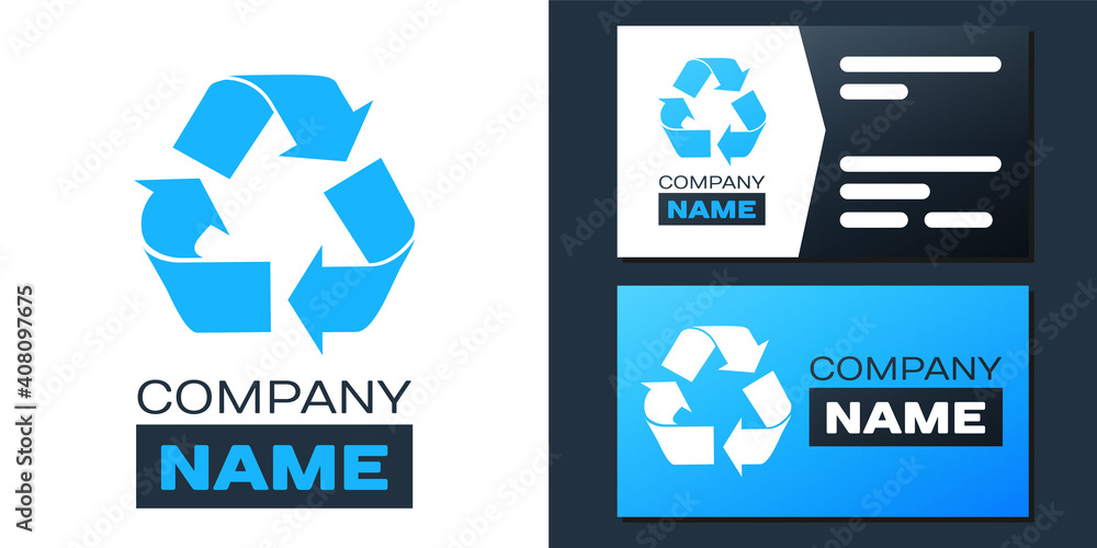Poster logotype recycle symbol icon isolated on white background. circular arrow icon. environment recyclab