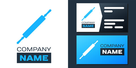 Logotype Rolling pin icon isolated on white background. Logo design template element. Vector.