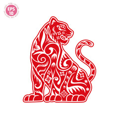Chinese Zodiac Sign of Tiger vector