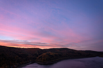 autumnal sunrise at a lake