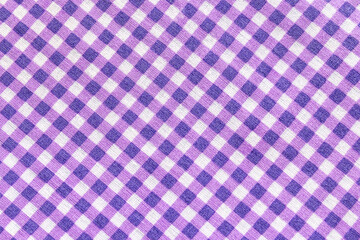 Classic purple plaid fabric or tablecloth background