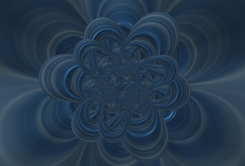 Fantastic blue fractal background. Abstract fractal texture. Digital art. 3D rendering.
