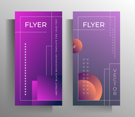 Bright geometric cover design for banner, flyer, poster template set. Vector illustration.