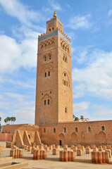 Obraz premium The Ben Salah Mosque - 14th-century Marinid mosque in the historic medina of Marrakesh, Morocco.