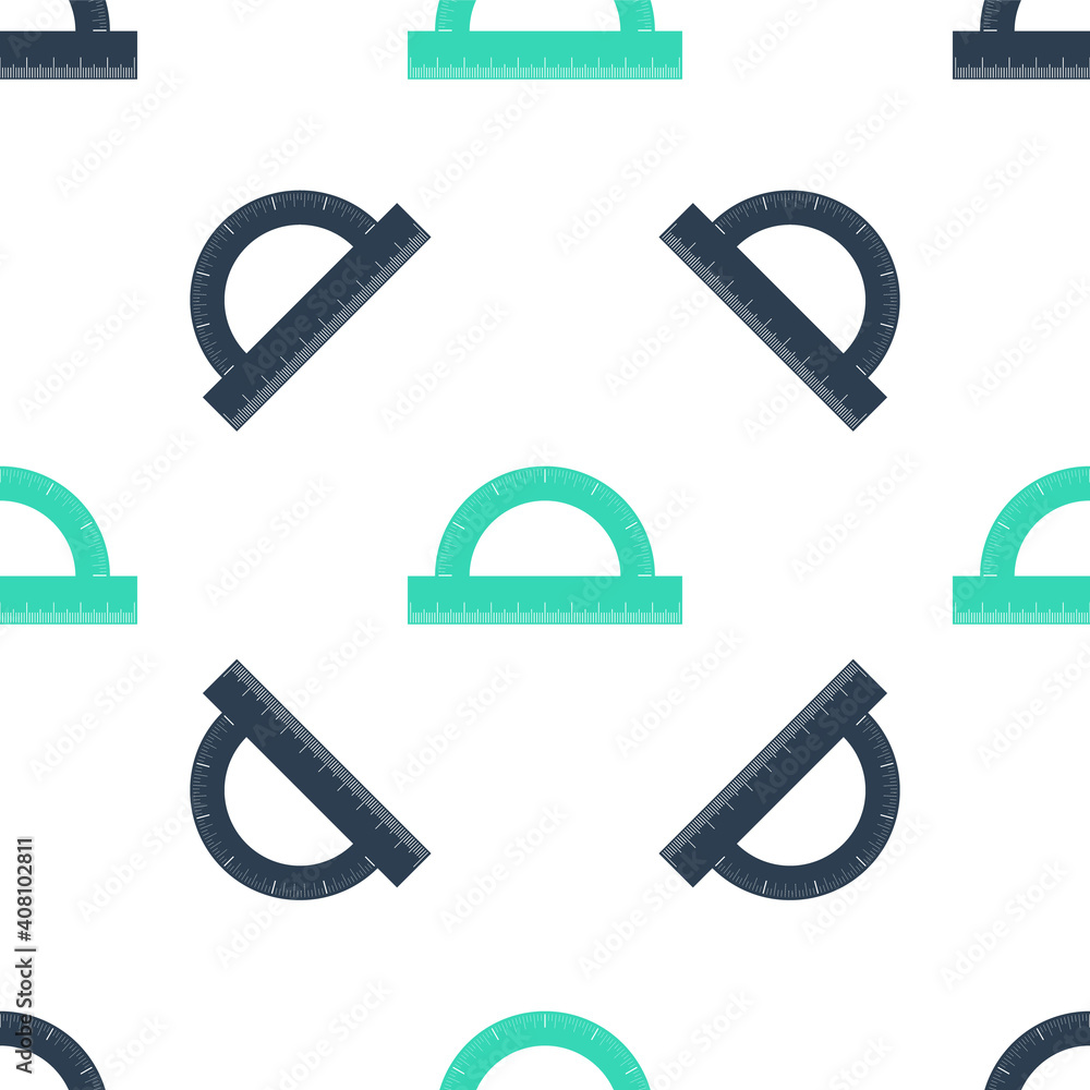 Poster green protractor grid for measuring degrees icon isolated seamless pattern on white background. tilt
