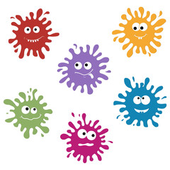 Colorful characters Funny blots monsters, colorful slime, children's illustration, isolated vector in flat style, design, decor, print