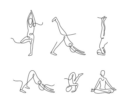 Continuous Line Art Yoga Poses
