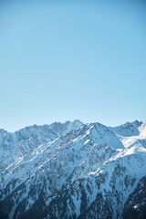 Fototapeta na wymiar snow covered mountains, Kyrgyzstan nature