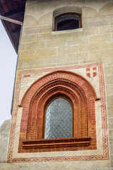 Obraz premium The monastery church of Sant Orso was built on the site of an early Christian basilica in the 11th century. Romanesque bell tower and 1468 abbey - wonderful architectural monuments. 