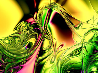     Gorgeous fractal colorful glass tiles in the style of computer  graphics. 