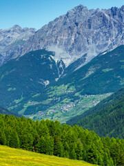 Obraz premium Passo Gavia, mountain pass in Lombardy, Italy, at summer