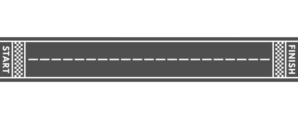 Racing road top view. Start and finish on asphalt road illustration.