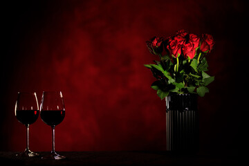 Rotwein zum Valentinstag