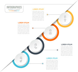 Vector elements for infographics. presentation and chart. steps or processes. 
options number workflow template design. 4 steps.