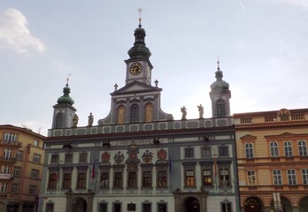 Fototapeta na wymiar Czech Republic, Češke Budjejovice, city hall in the main square