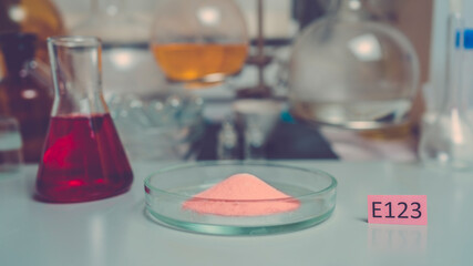 Amaranth, trisodium salt or food additive E123 is a dye for food, preservatives substances that are...