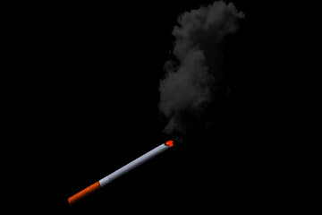 A burning cigrette to illustrate how it's injurious.