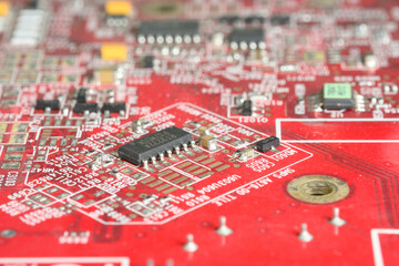 Close up detail of computer board