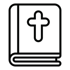 Obraz premium Christianity vector outline icon. Modern thin line symbols. Collection of traditional elements.