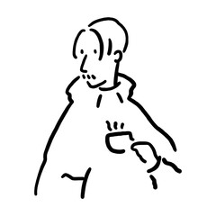 コーヒーを飲む男性4