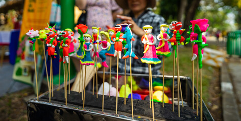 To He (toy figurine) is a traditional toy for children in Vietnam which is made from glutinous rice...