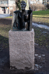 Astrid Lindgren, statue in Tegnérlunden park in Stockholm, Sweden