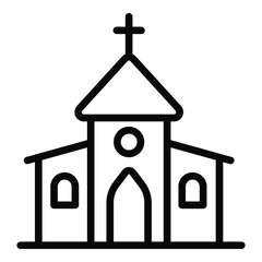 church  vector outline icon. Modern thin line symbols. Collection of traditional elements.