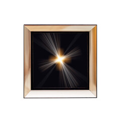 Creative photo frame with abstract blurred image of light or explosion on white background. Blurred image in a photo in a frame