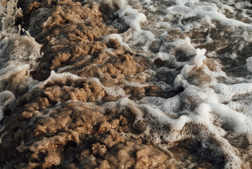 Sea foam texture, sea wave