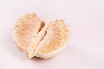 half peeled mandarin, centered up