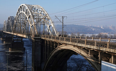 Railway bridge in the city of Kiev