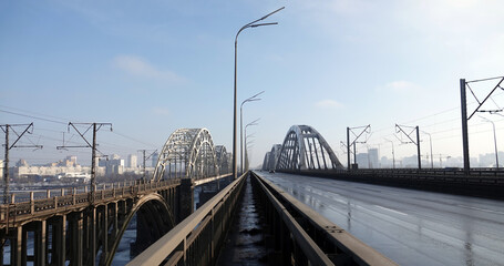 Darnitsky bridge in the city of Kiev