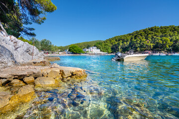 Amazing beach of Agnontas, Skopelos, Greece.