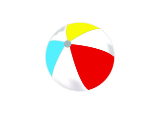 Beach Ball simple illustration clip art vector, flat.
