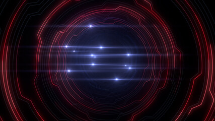 Digital Circuit Tunnel Network Technology internet data 3D illustration.