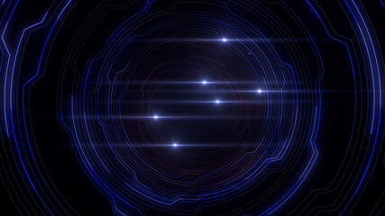 Digital Circuit Tunnel Network Technology internet data 3D illustration.