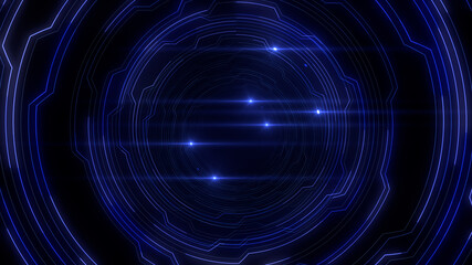 Digital Circuit Tunnel Network Technology internet data 3D illustration.