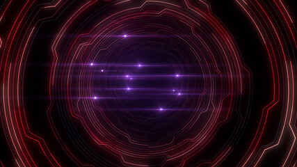 Digital Circuit Tunnel Network Technology internet data 3D illustration.