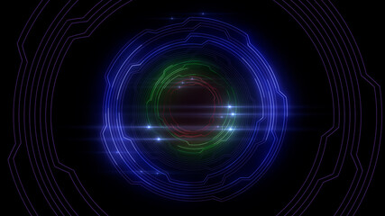 Digital Circuit Tunnel Network Technology internet data 3D illustration.